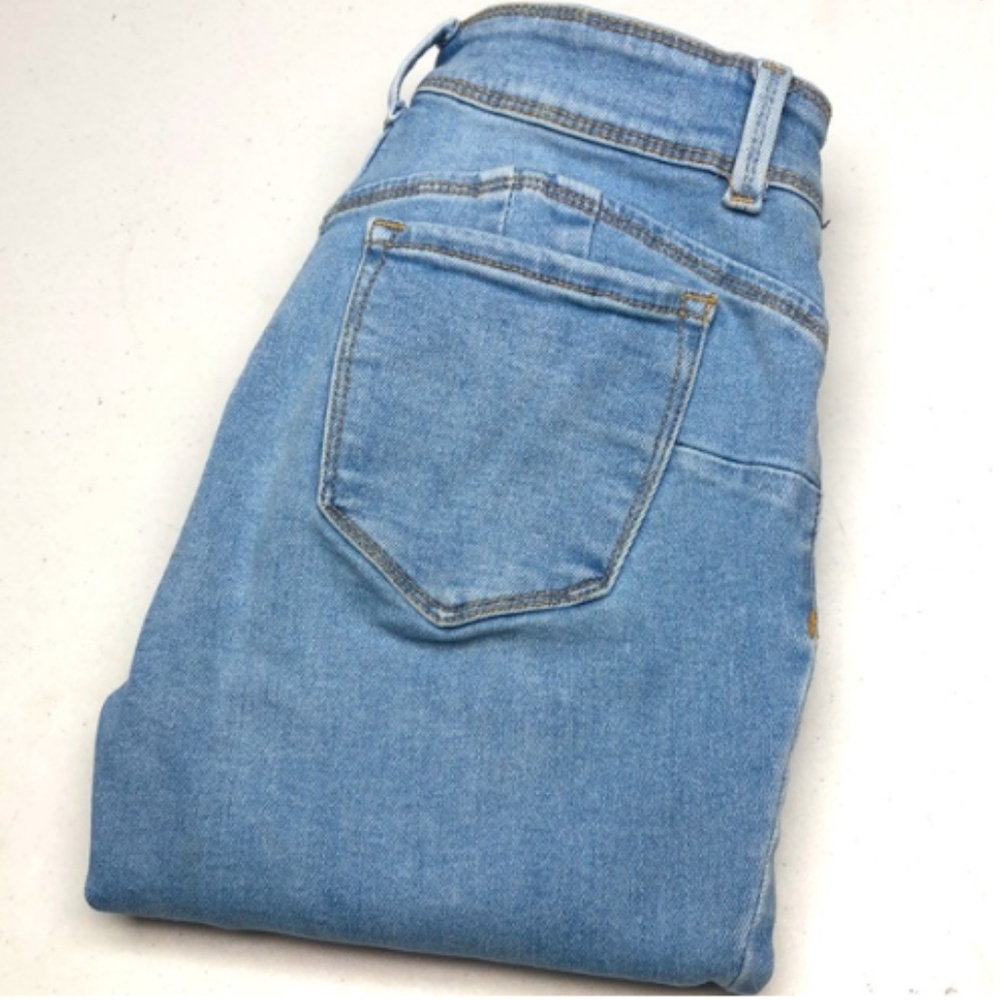 LIGHTWASH WAX JEANS BUTT, I LOVE YOU SUPER SKINNY JEANS 7/27x26 ⭐️